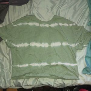 Green Tie dye Crop